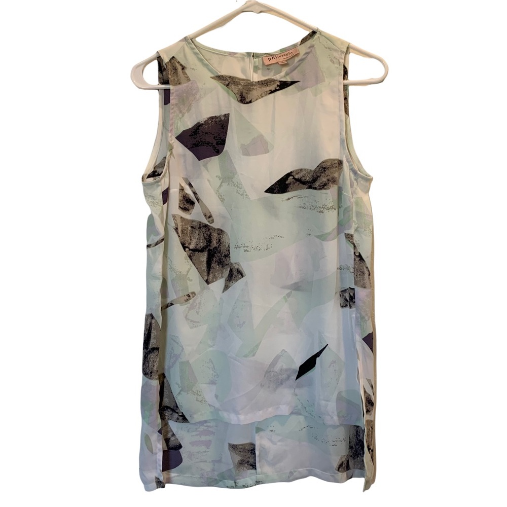Philosophy Top Sleeveless Flowing White Size Small